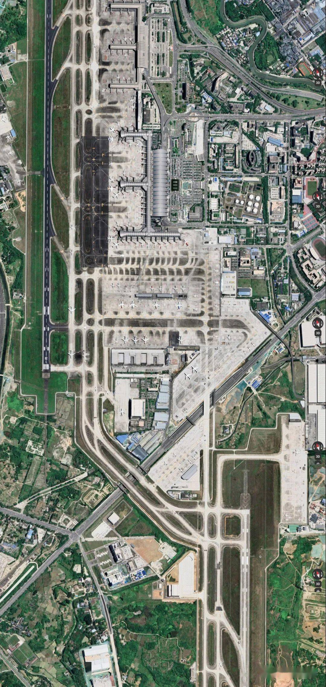 google map)▼正好在中间新津机场和太平寺机场中间虽然双流机场拥有