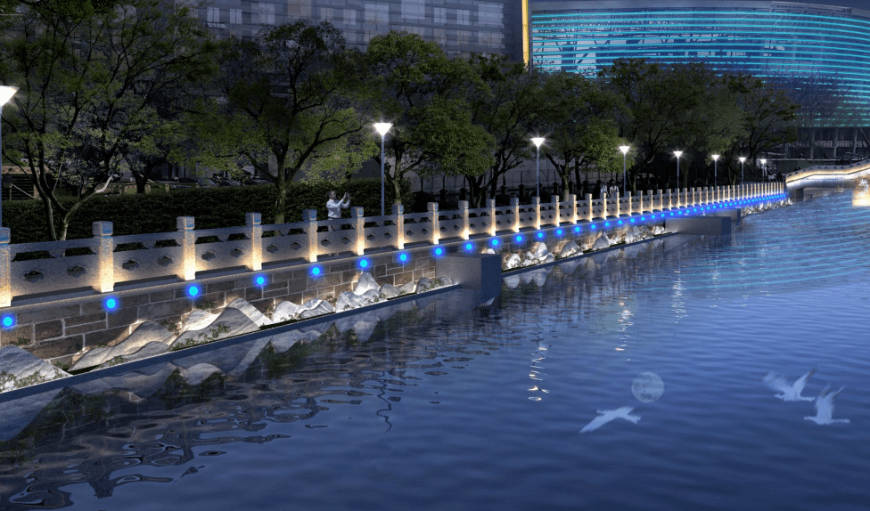 期待夜景超美萧山城区将多一处滨水灯光秀