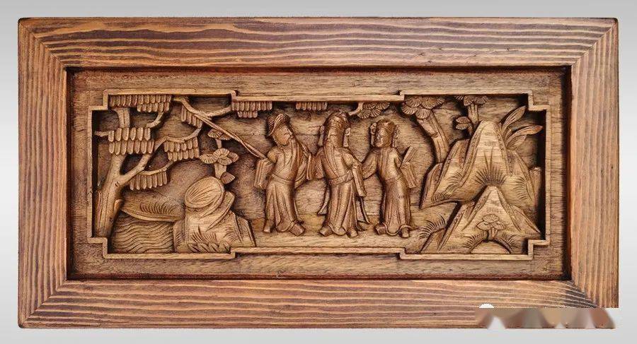 戏曲人物木雕板上的鬼斧神工