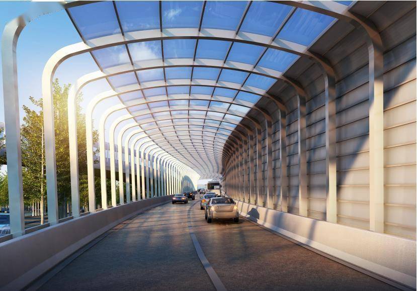 半封闭式隔声屏障效果图