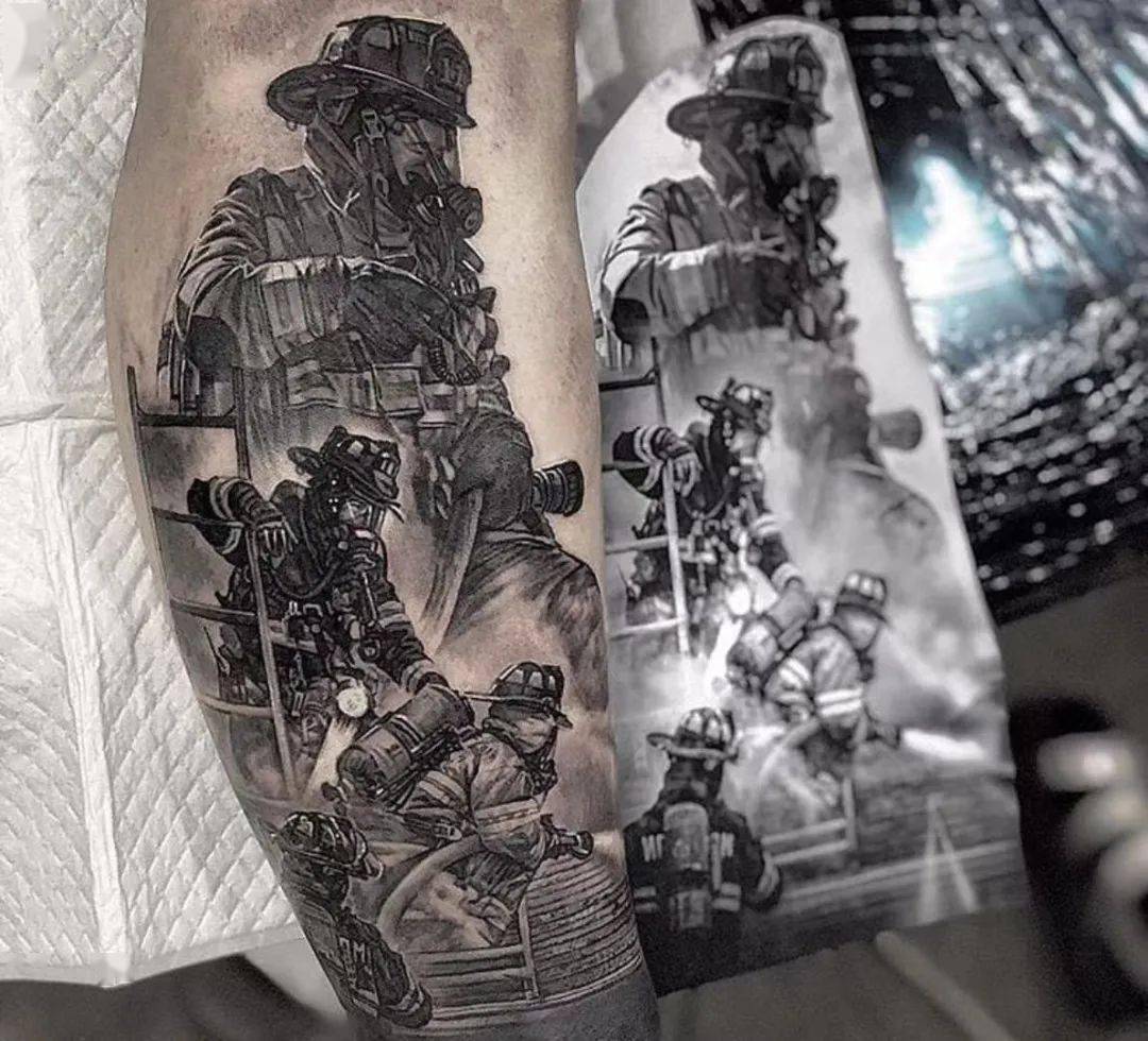 烈火金刚消防员纹身