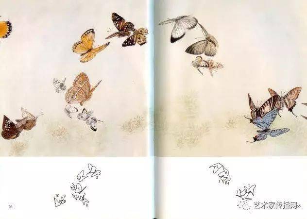 万钟《百蝶图》"中国一绝"没骨工笔蝶画大家