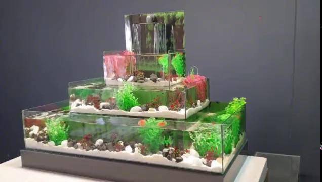 金字塔梯形瀑布鱼缸制作方法diy