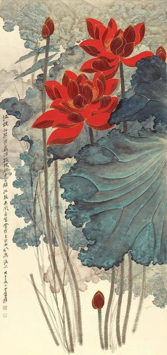 20位名家笔下最工笔画荷花50图 一次看够