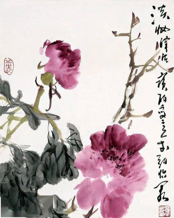 他的写意花鸟 恬静,幽谷,高雅,诗一般的艺术风格!_贾宝珉