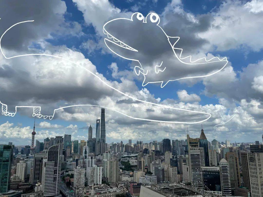 图集申城今天的蓝天白云让人心醉云朵里还有萌物出没