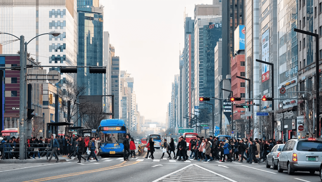 繁华的首尔市区街头除了为了安家,年轻人想逃离首尔的原因还有很多.