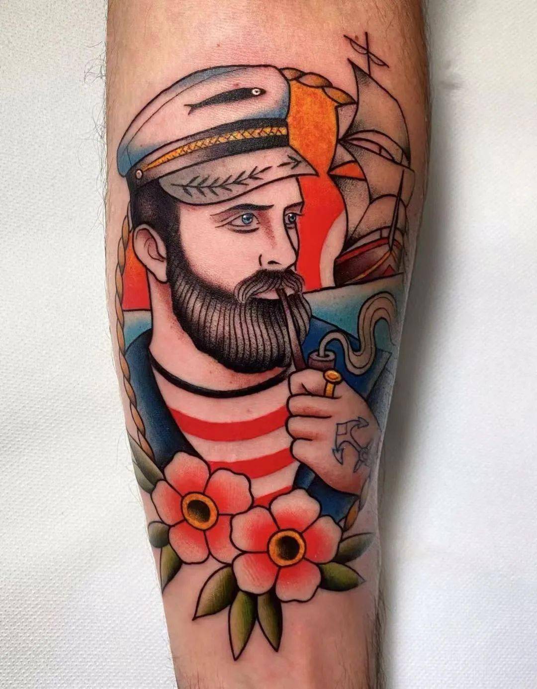 搏击风浪的水手纹身