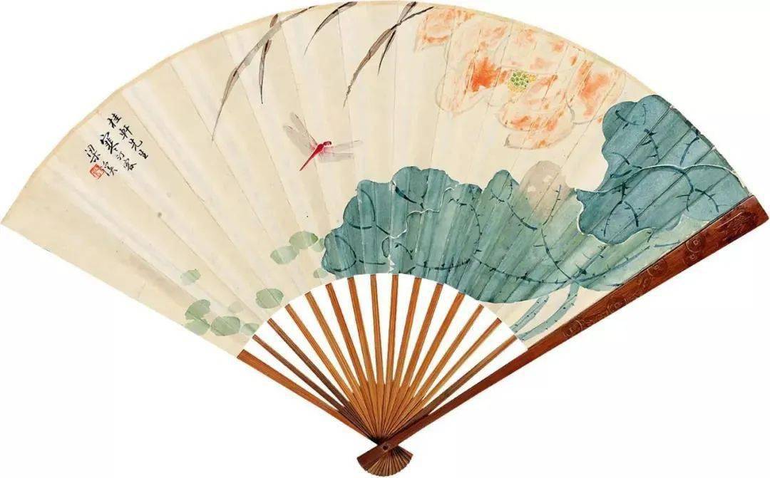 欣赏33幅荷花扇面清香扑鼻