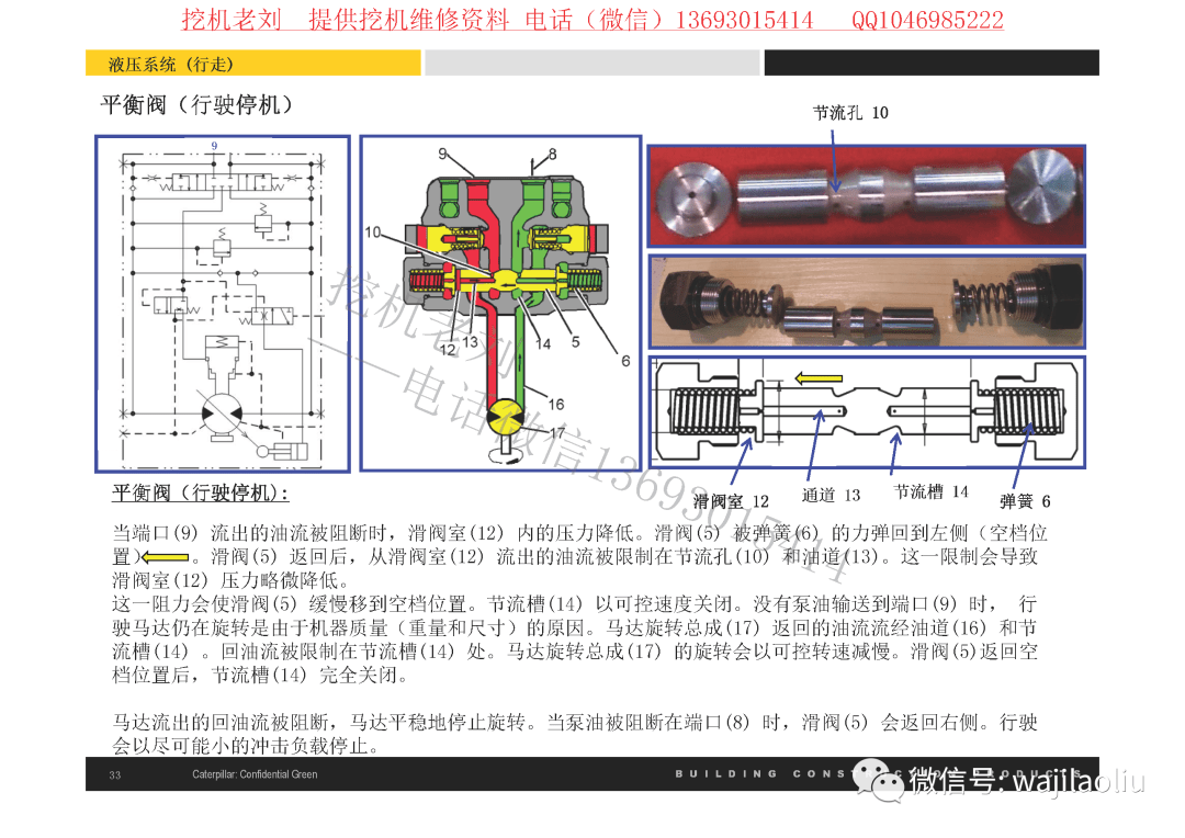 卡特内部高级培训教材行走马达工作原理部件分解标注