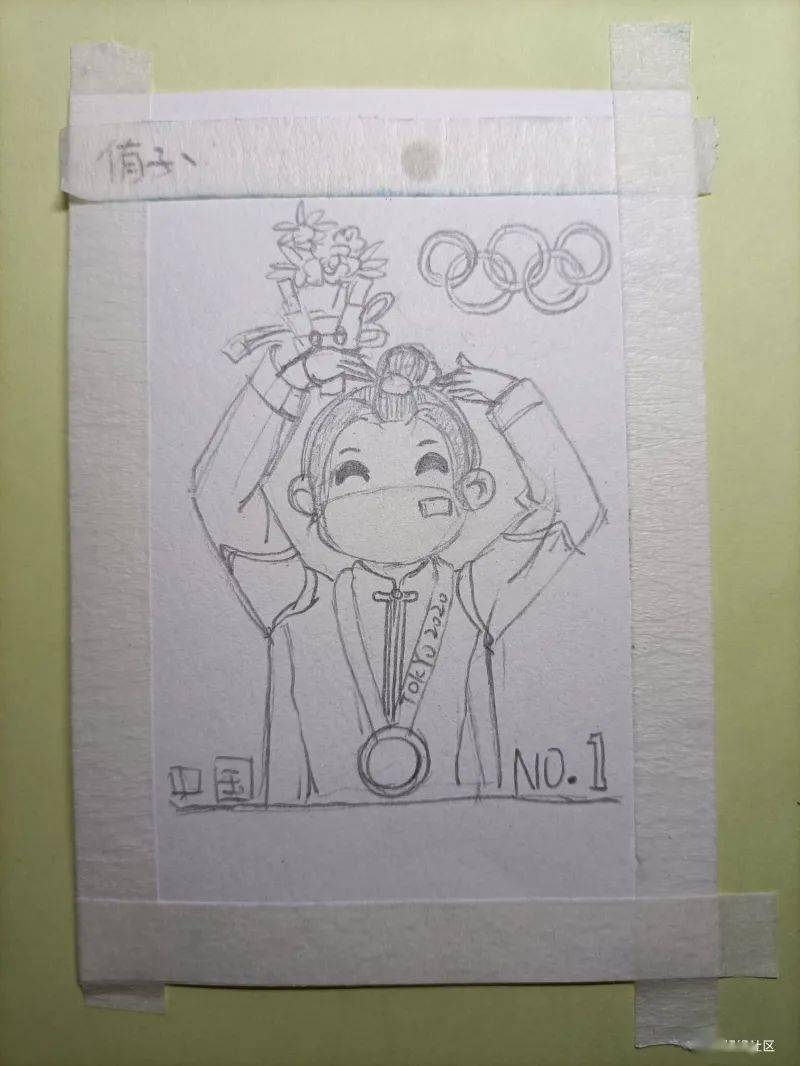 奥运会手绘画杨倩图片