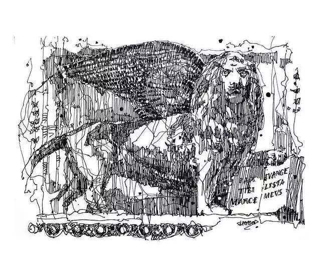 50张建筑手绘速写神作复杂场景刻画细致入微