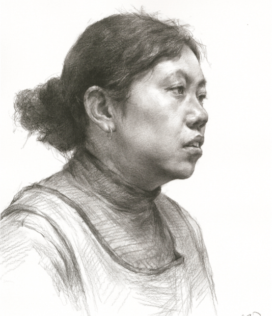 老,中,青素描头像的皮肤质感,要怎么才能作区分?