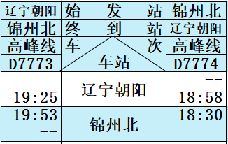 朝凌高鐵列車時刻表來啦