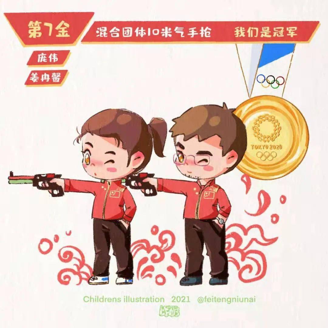 金牌|萌化了！银川女插画师为奥运冠军创作系列漫画！