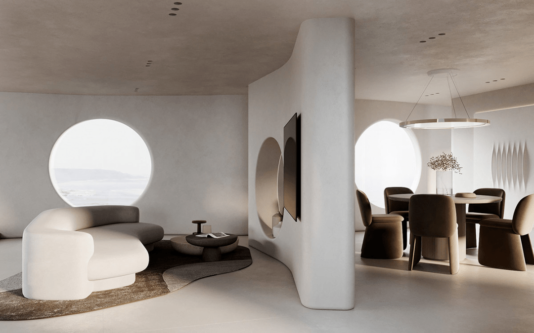 川谷堂弧形家具特色圆窗曲线隔墙线条还可以这样用