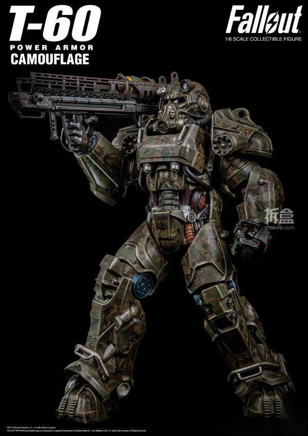 追加武器threezero16异尘余生辐射系列–t60动力装甲可动人偶