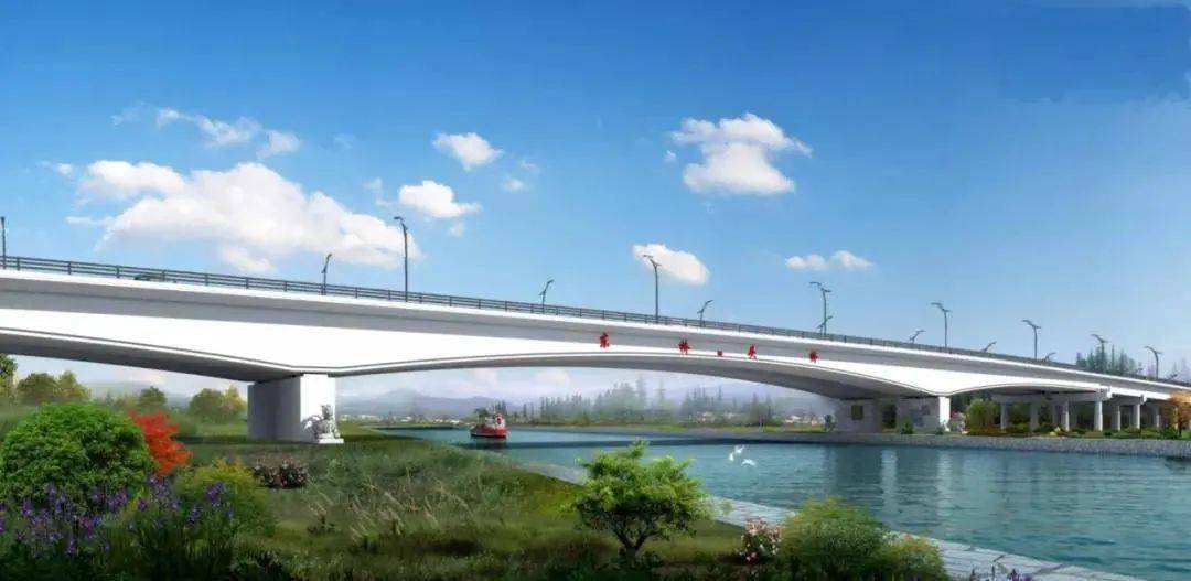 新进展京杭运河二通道项目东桥头桥右半幅桥面顺利合龙