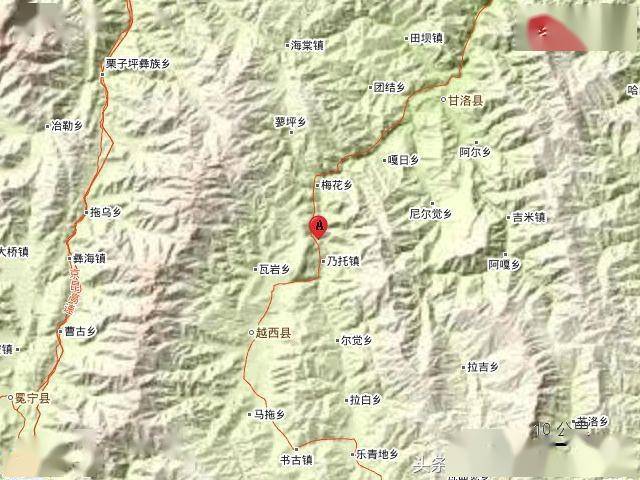 四川涼山州越西縣附近發生3.0級左右地震