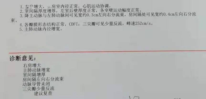 心脏彩超提示室间隔增厚,动脉导管未闭,房间隔缺损等