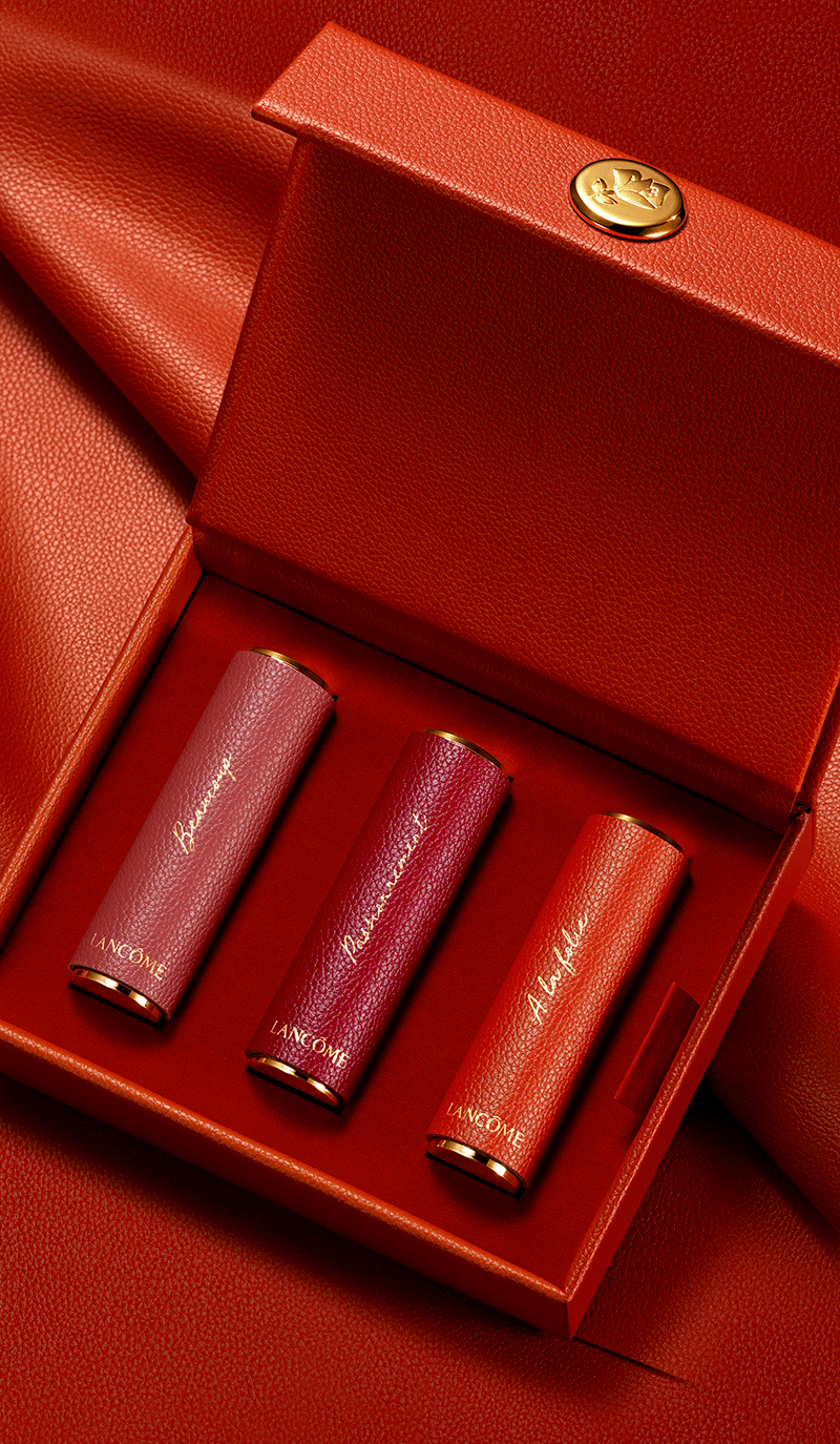 兰蔻七夕口红限定高奢皮革鎏金烫字爱意一秒沦陷