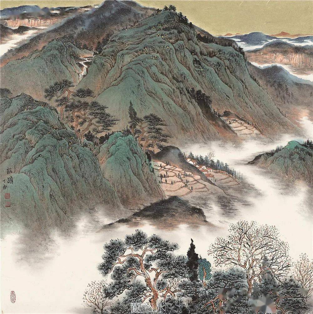 刘龙耀的青绿山水磅礴的气势和壮美的意境