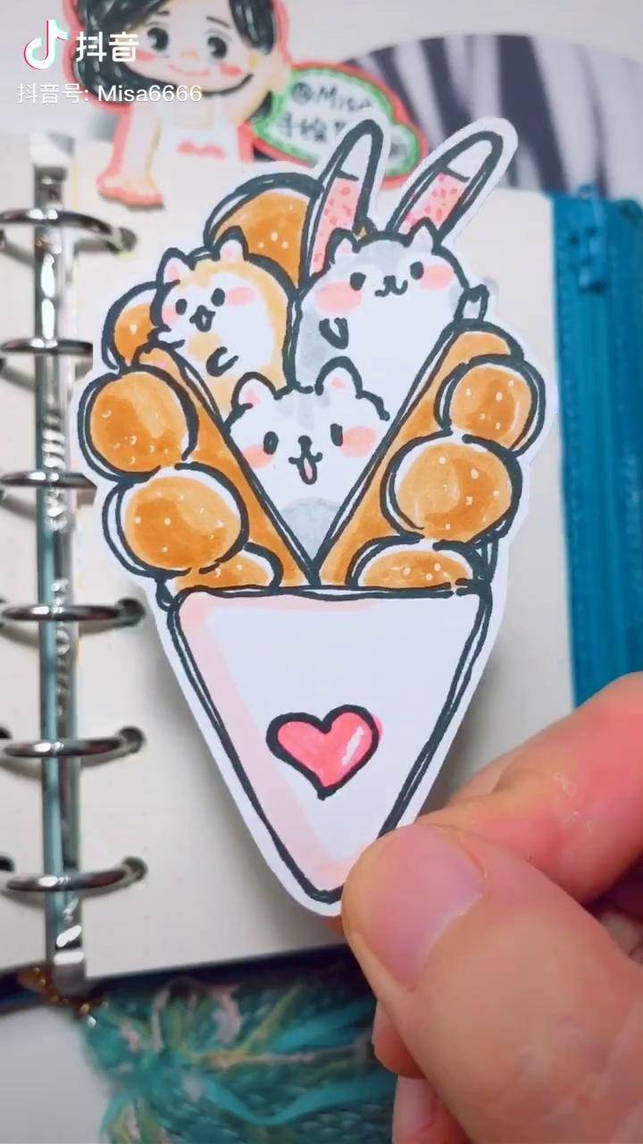 萌萌哒鸡蛋仔下午茶的最爱手绘简笔画手账素材