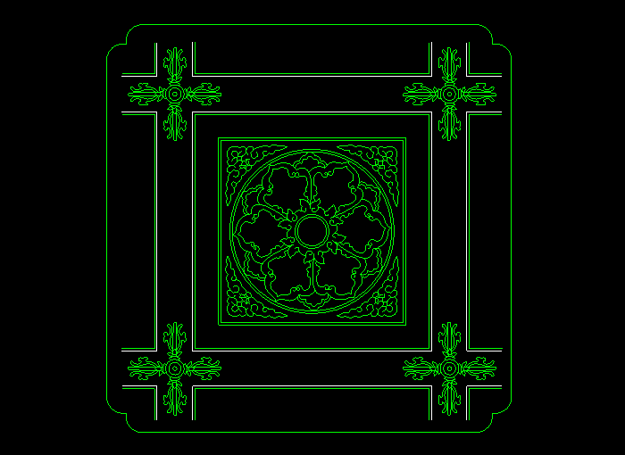分享中式彩畫圖塊cad設計圖