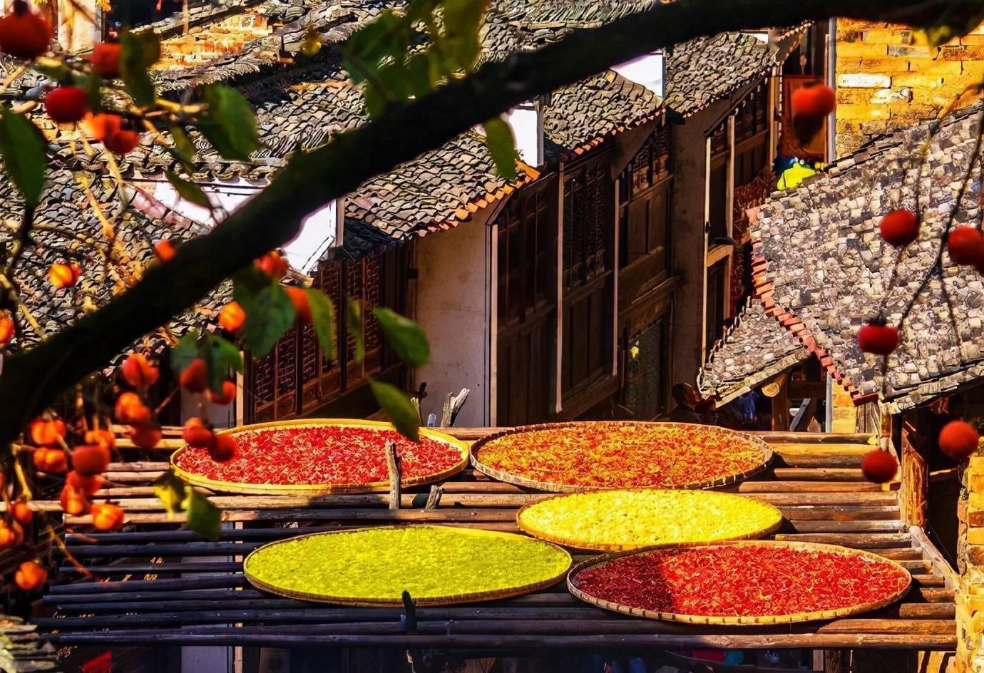 婺源晒秋,成了秋天一道独特的风景.