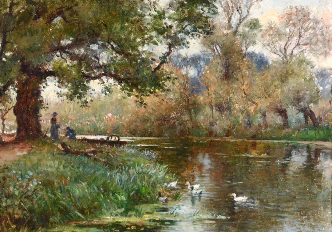 英国画家布莱洛克油画里的乡村生活,田园诗一般的美.