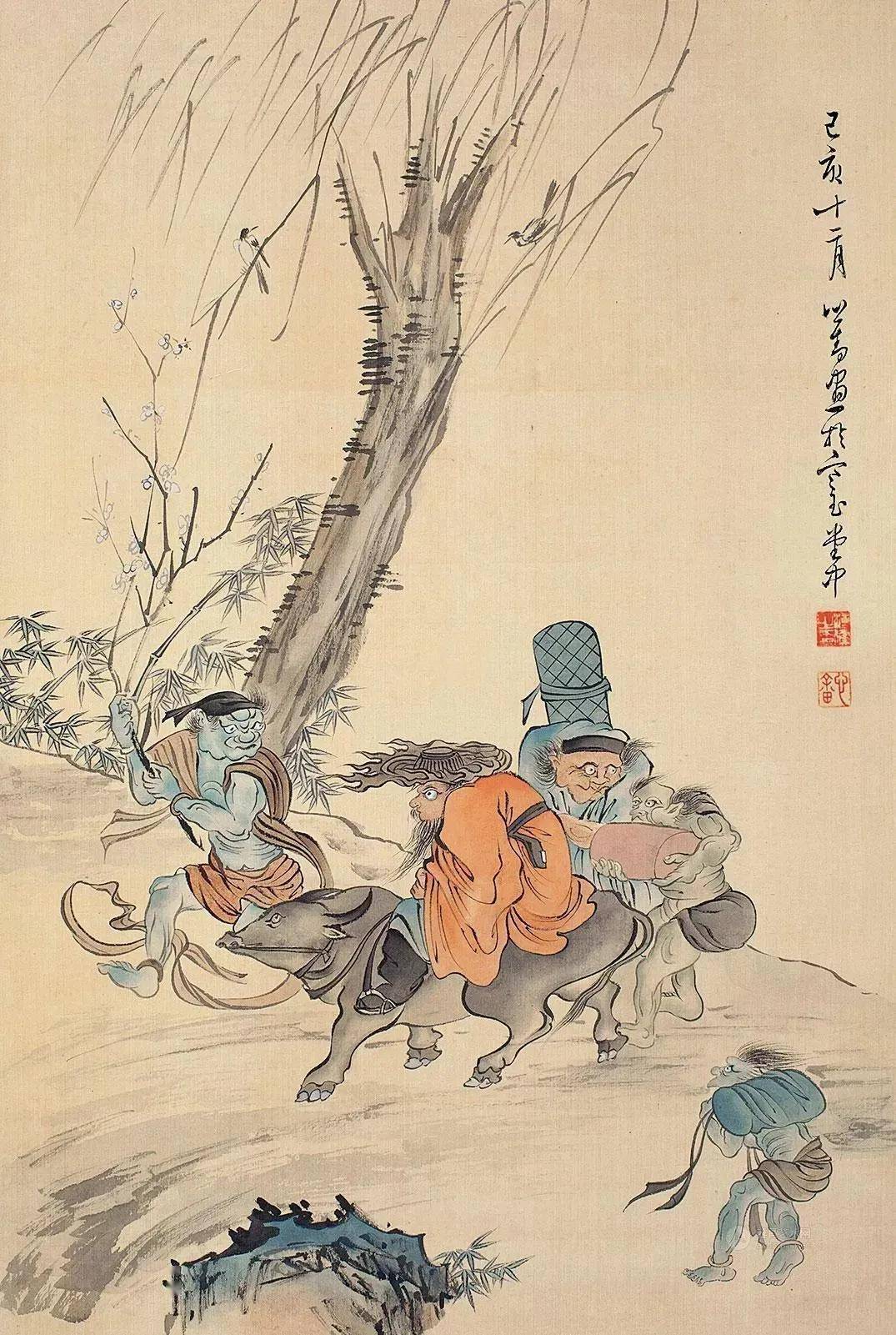 溥心畲笔下的小鬼太萌了