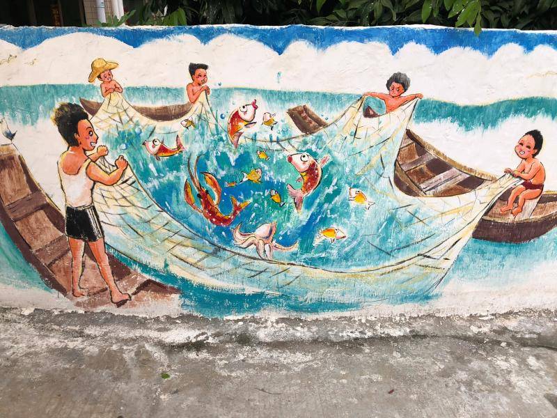 多彩文化墙亮相南沙区万顷沙镇红港村