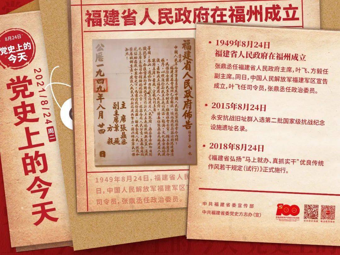 党史上的今天|8月24日_中共福建省委