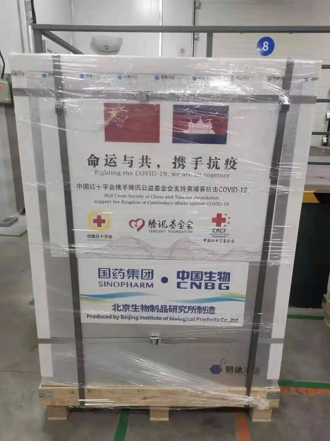 中国红十字会援助柬埔寨10万剂新冠疫苗启运