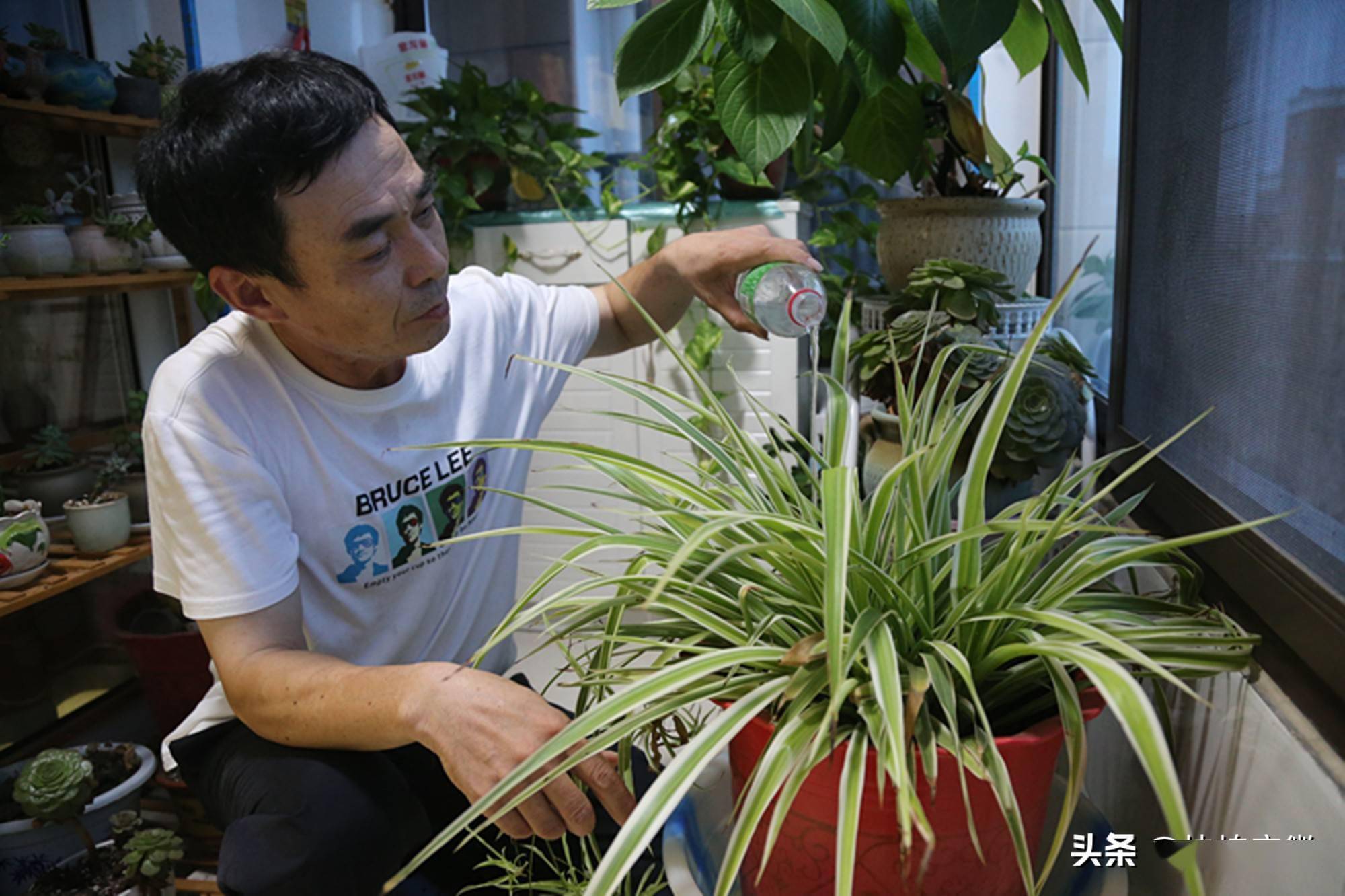 张士学说,他在家里锻炼的时候,家人不反对,也不支持.