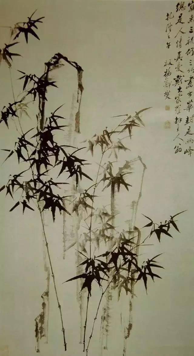 【美品】鄭燮 墨竹画 10枚セット／複製水墨画／文人画／掛け軸風／アート作品 美品】鄭燮 墨竹画 10枚セット／複製水墨画／文人画／掛け軸風