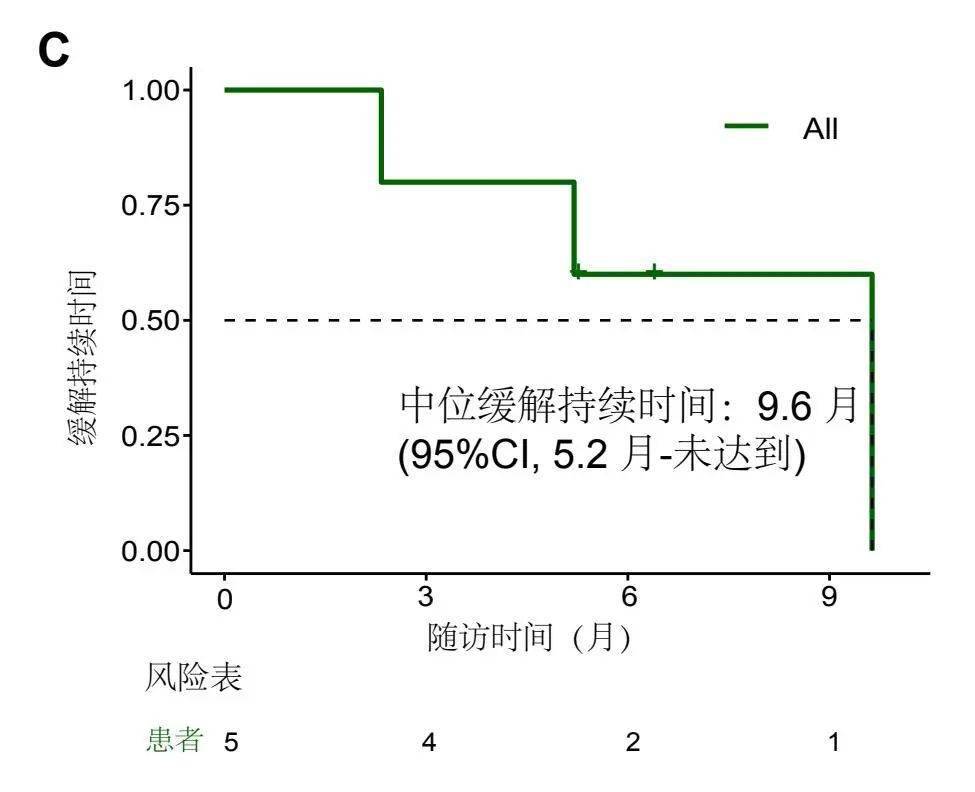 无进展生存期,总生存期和反应持续时间39例接受80 mg瑞戈非尼治疗的