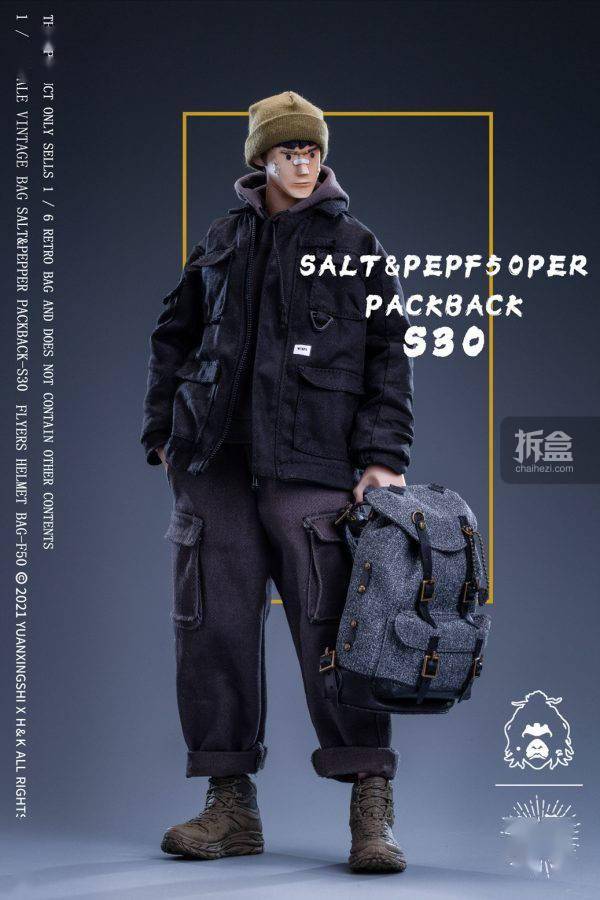 蜡布|猿行师 1/6 F50头盔包 S30复古双肩包 潮流兵人人偶配件