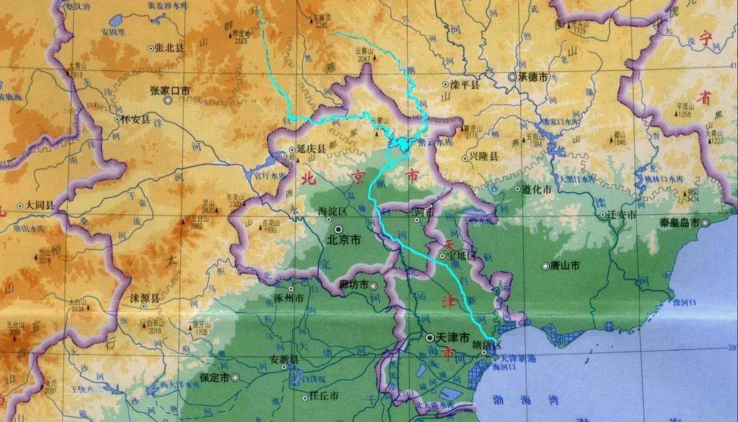 潮白河流域地图图片