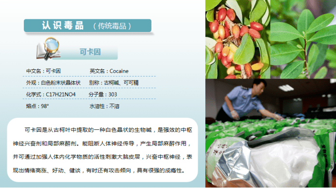 合成毒品:冰毒,麻古,摇头丸,神仙水,咖啡因等.