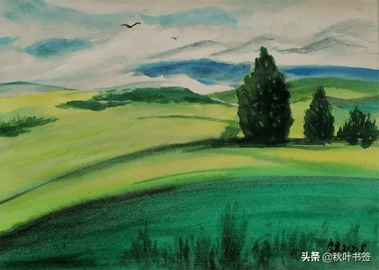 梁苏启水粉画作品欣赏