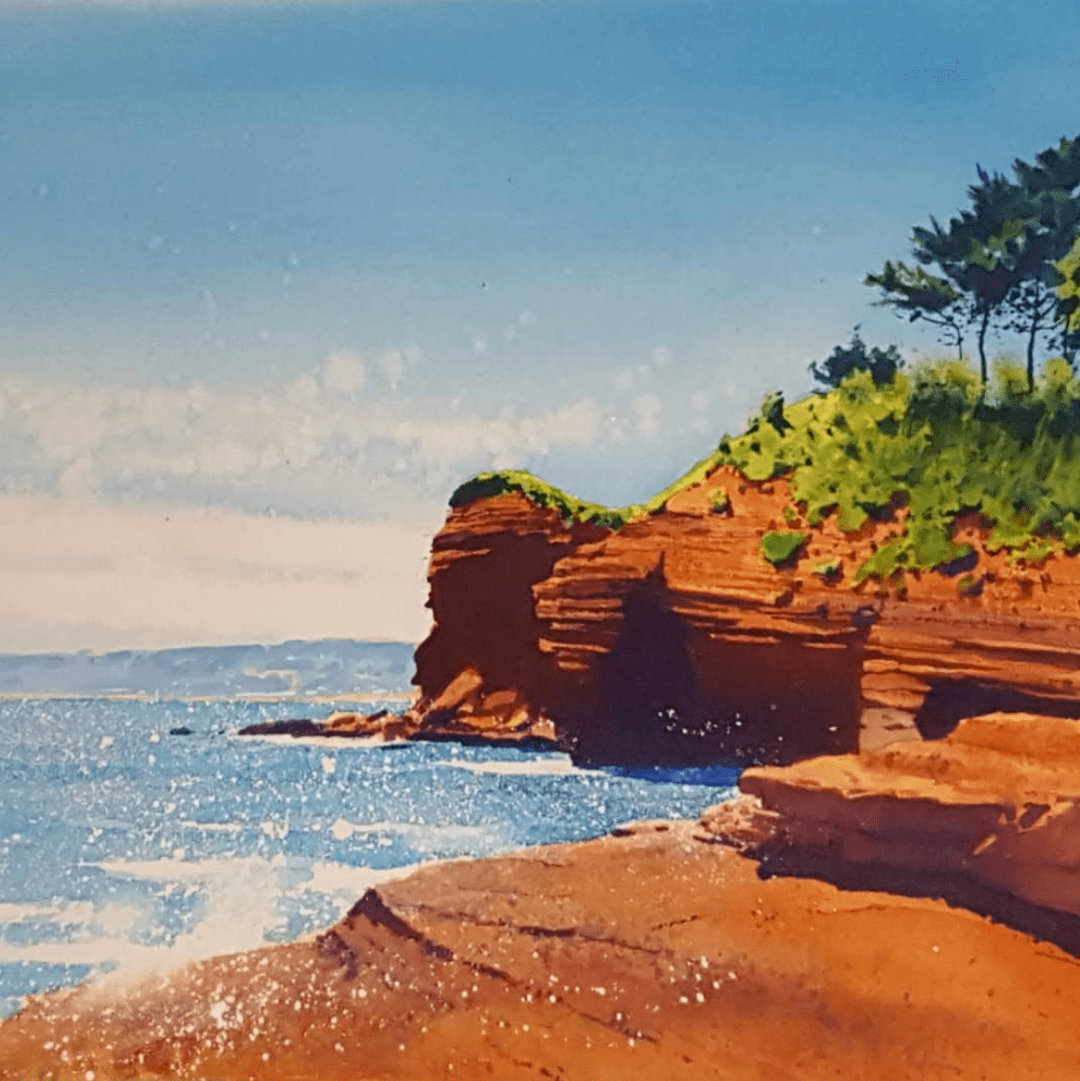 英国水彩画家——richard thorn作品欣赏(海岸礁石)