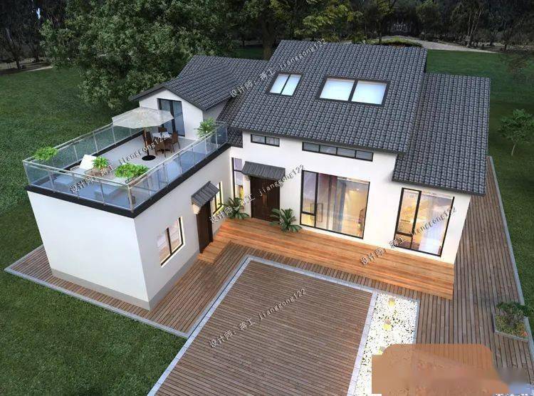 3款带地下室的一层半别墅通透又明亮建在农村绝对有面子