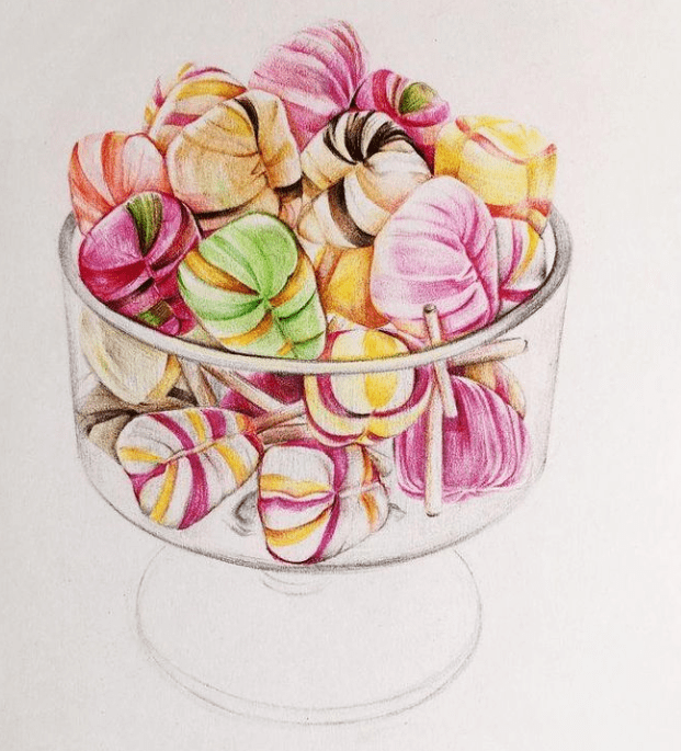 彩铅教程完全被惊艳到的彩铅把糖果画活了