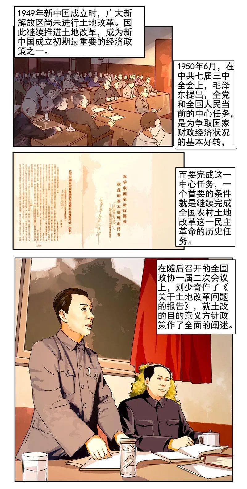 四史学习漫画新中国史土地革命