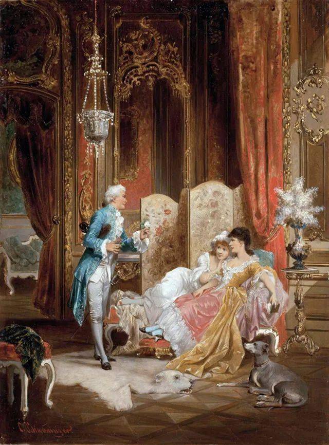 西方油画的华丽场景弥漫着贵族气息