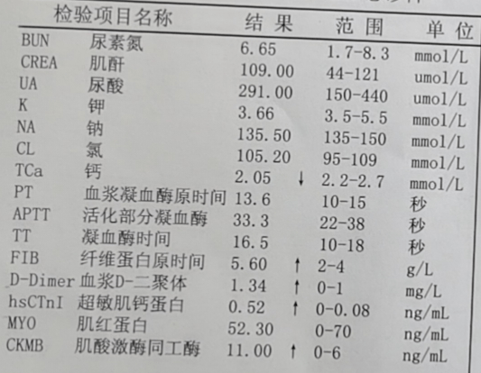 按流程,在规定时间内完成心电图,心肌标志物及腹部彩超检查,检查结果