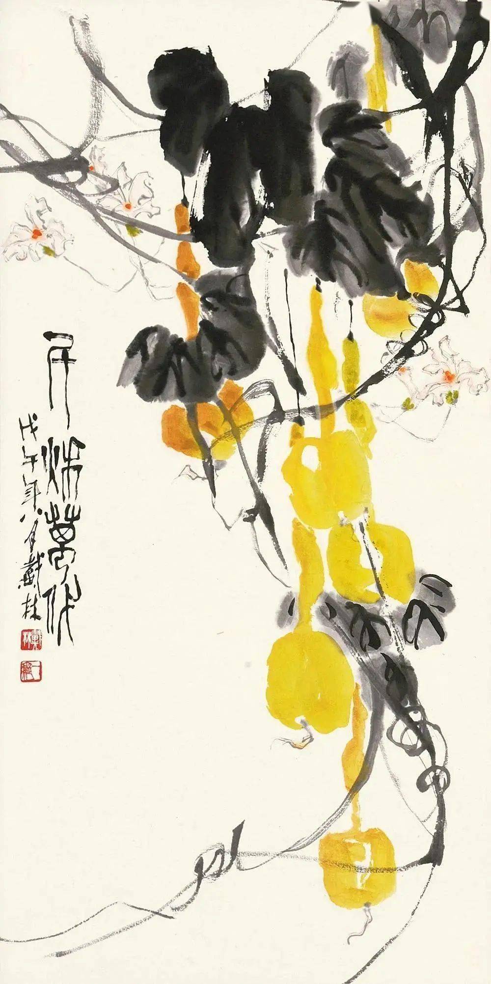 老画家戴林的写意花鸟画