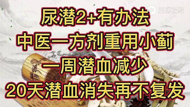 潛血2有辦法中醫1方劑重用小薊7天潛血減少20天消失不反覆