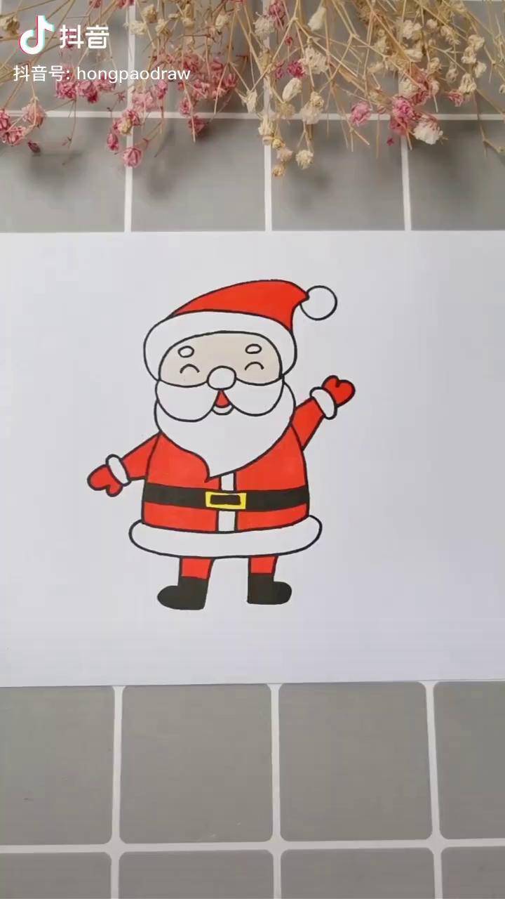 简单画画老圣诞老人图片